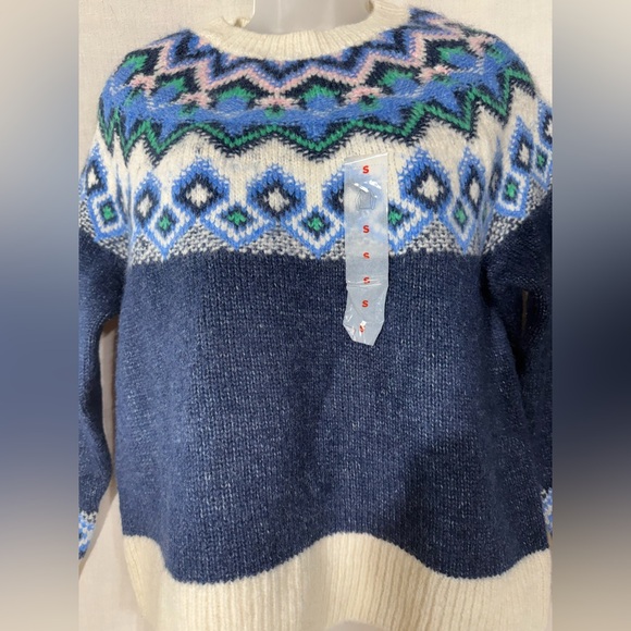 Old Navy Women's Blue Patterned Sweater Size Small - Picture 6 of 12